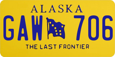 AK license plate GAW706