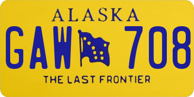 AK license plate GAW708