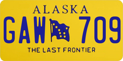 AK license plate GAW709