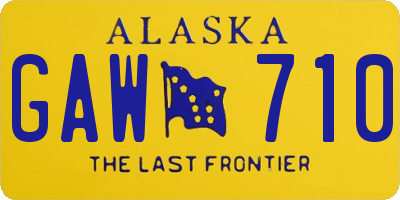 AK license plate GAW710