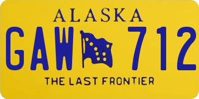 AK license plate GAW712