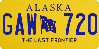 AK license plate GAW720