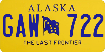 AK license plate GAW722