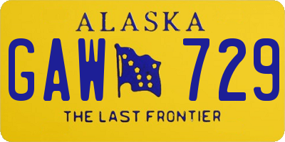 AK license plate GAW729