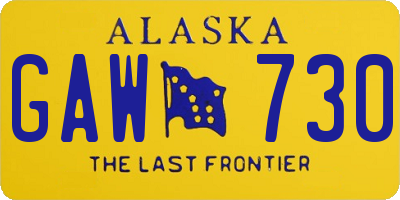 AK license plate GAW730