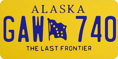 AK license plate GAW740