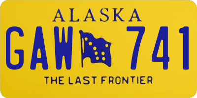AK license plate GAW741