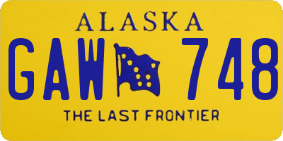 AK license plate GAW748
