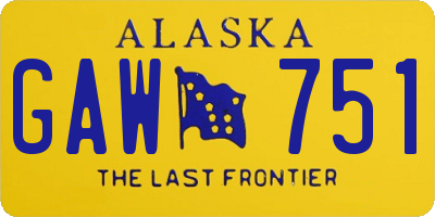 AK license plate GAW751