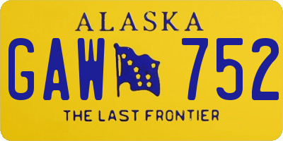AK license plate GAW752