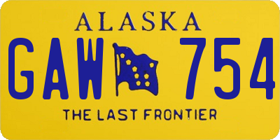 AK license plate GAW754
