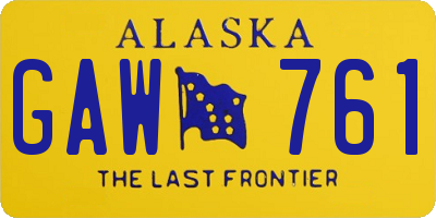 AK license plate GAW761