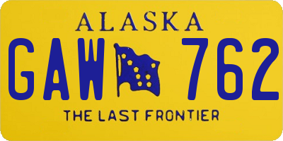 AK license plate GAW762