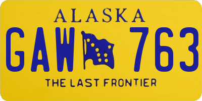AK license plate GAW763