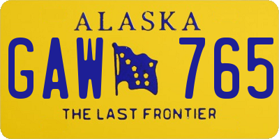 AK license plate GAW765