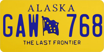 AK license plate GAW768