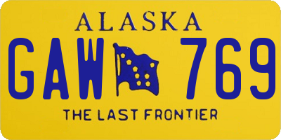 AK license plate GAW769