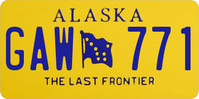 AK license plate GAW771