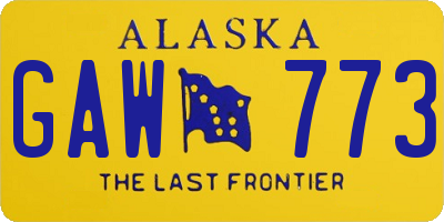 AK license plate GAW773