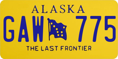 AK license plate GAW775