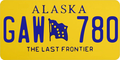 AK license plate GAW780
