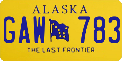 AK license plate GAW783