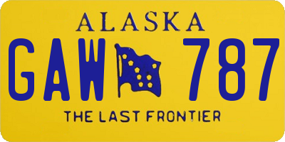 AK license plate GAW787