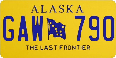AK license plate GAW790