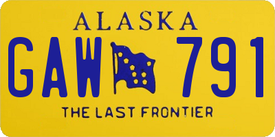 AK license plate GAW791