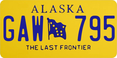 AK license plate GAW795