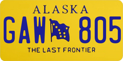 AK license plate GAW805