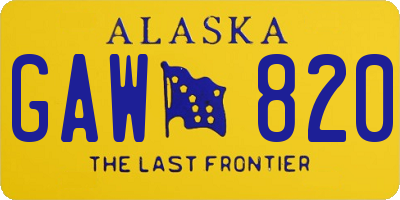 AK license plate GAW820