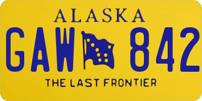 AK license plate GAW842