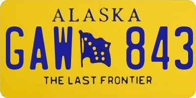 AK license plate GAW843
