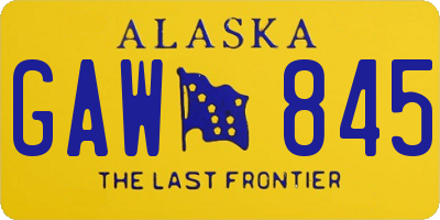 AK license plate GAW845