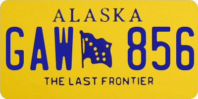 AK license plate GAW856