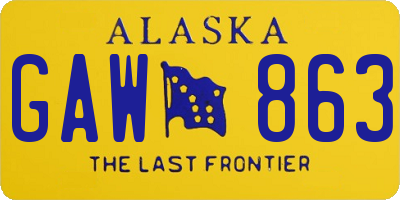 AK license plate GAW863