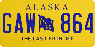 AK license plate GAW864