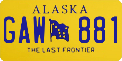 AK license plate GAW881