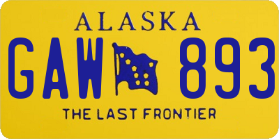 AK license plate GAW893