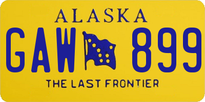 AK license plate GAW899