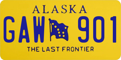 AK license plate GAW901