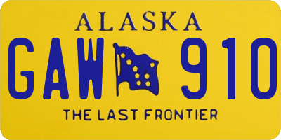 AK license plate GAW910