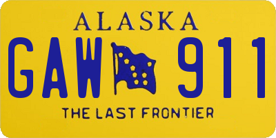AK license plate GAW911