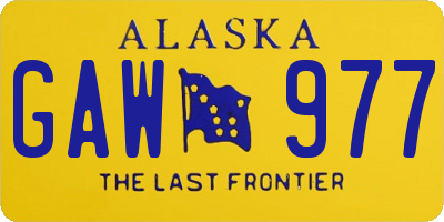 AK license plate GAW977