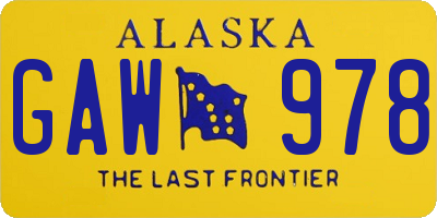 AK license plate GAW978