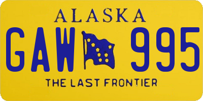 AK license plate GAW995