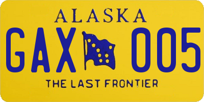 AK license plate GAX005