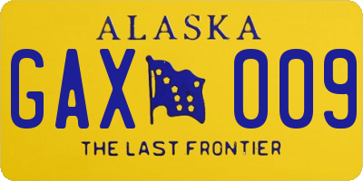 AK license plate GAX009