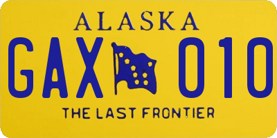 AK license plate GAX010